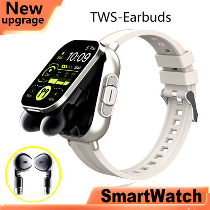 GPS Smart Watch with TWS 2-In-1 Bluetooth Headset, Heart Rate and Blood Pressure Monitoring, Music Playback, and Call Functionality