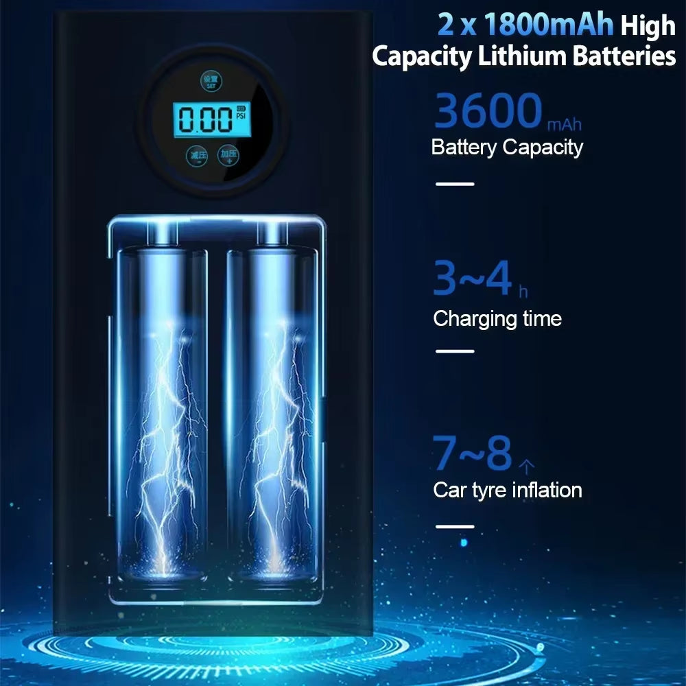 Electric Car Tire Air Pump with Integrated Barometer