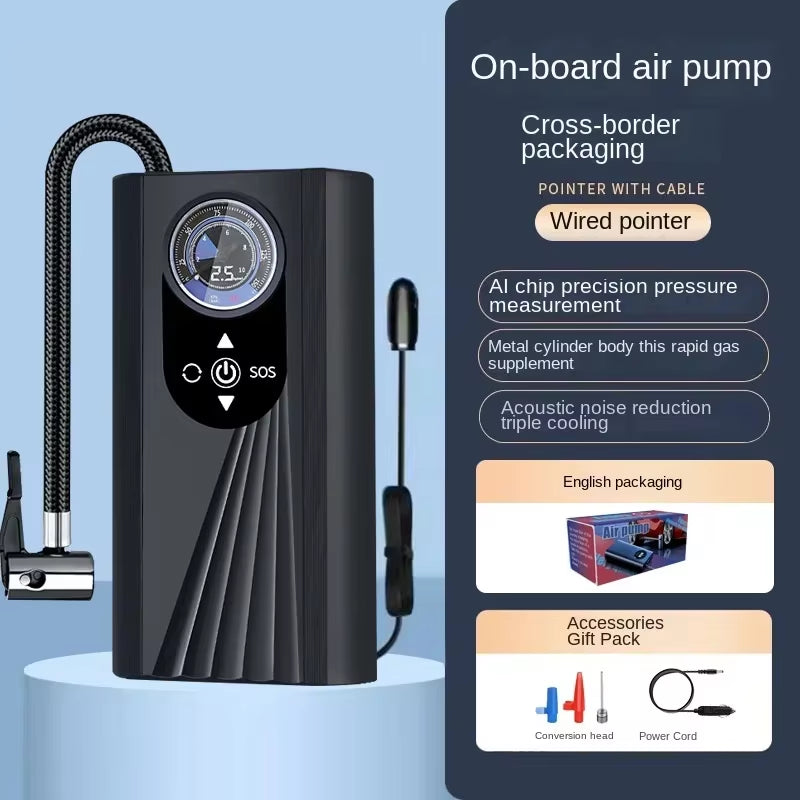 Electric Car Tire Air Pump with Integrated Barometer