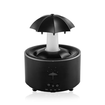 Humidificateur Cloud Rain et diffuseur d’huiles essentielles d’arôme avec télécommande, veilleuse et son de fontaine de bureau pour un usage domestique