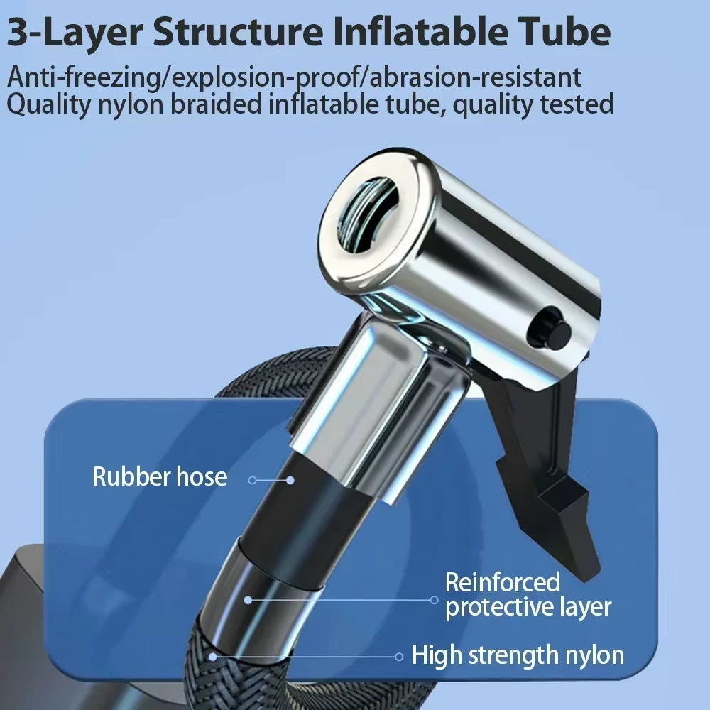 Electric Car Tire Air Pump with Integrated Barometer