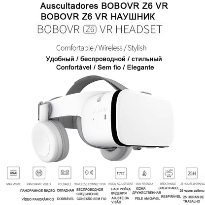 Bobo Bobovr Z6 3D VR Casque - Lunettes de réalité virtuelle Bluetooth pour smartphones